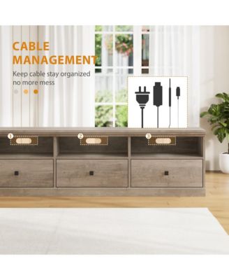 TV Stand for 75 Inch TV, Mid-Century Modern Entertainment Center