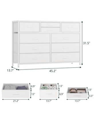 Dresser for Bedroom TV Stand for 55" TV, Entertainment Center with 10 Drawers