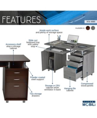 Workstation Desk with Drawers & Shelves – Functional Computer Desk for Organized Workspaces