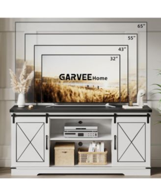 TV Stand for 65 Inch TV, Entertainment Center with Storage and Sliding Barn Doors