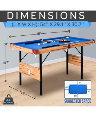54'' Portable Foldable Pool Table With Accessory Kit