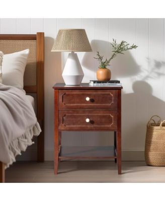 Nightstand End Side Table with 2 Drawers for Convenient Storage and Modern Design
