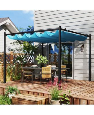 10' x 10' Retractable Pergola, UPF30+ Patio Pergola,
