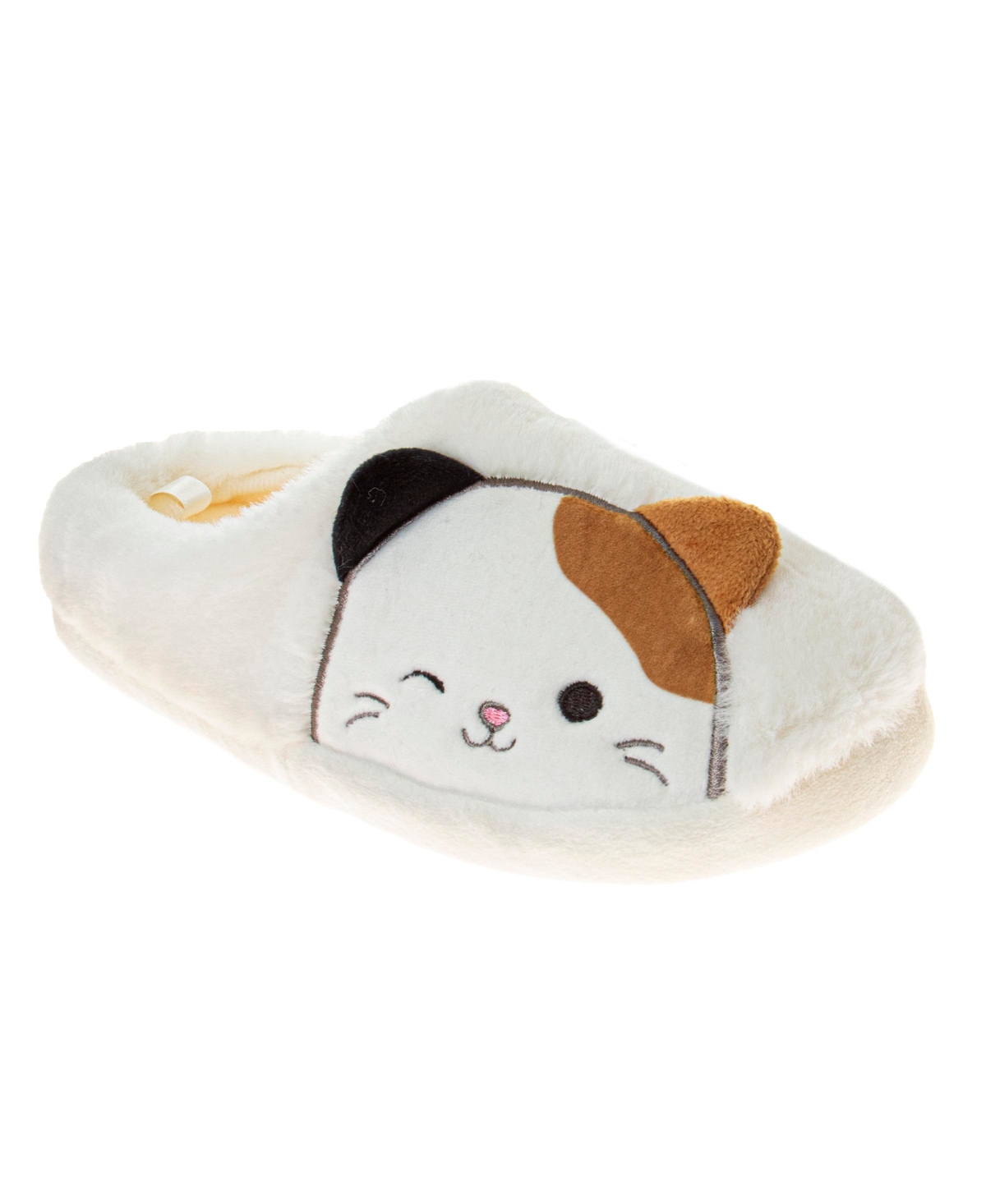 Squishmallows Little And Big Girls Cameron The Cat House Slippers In Beige