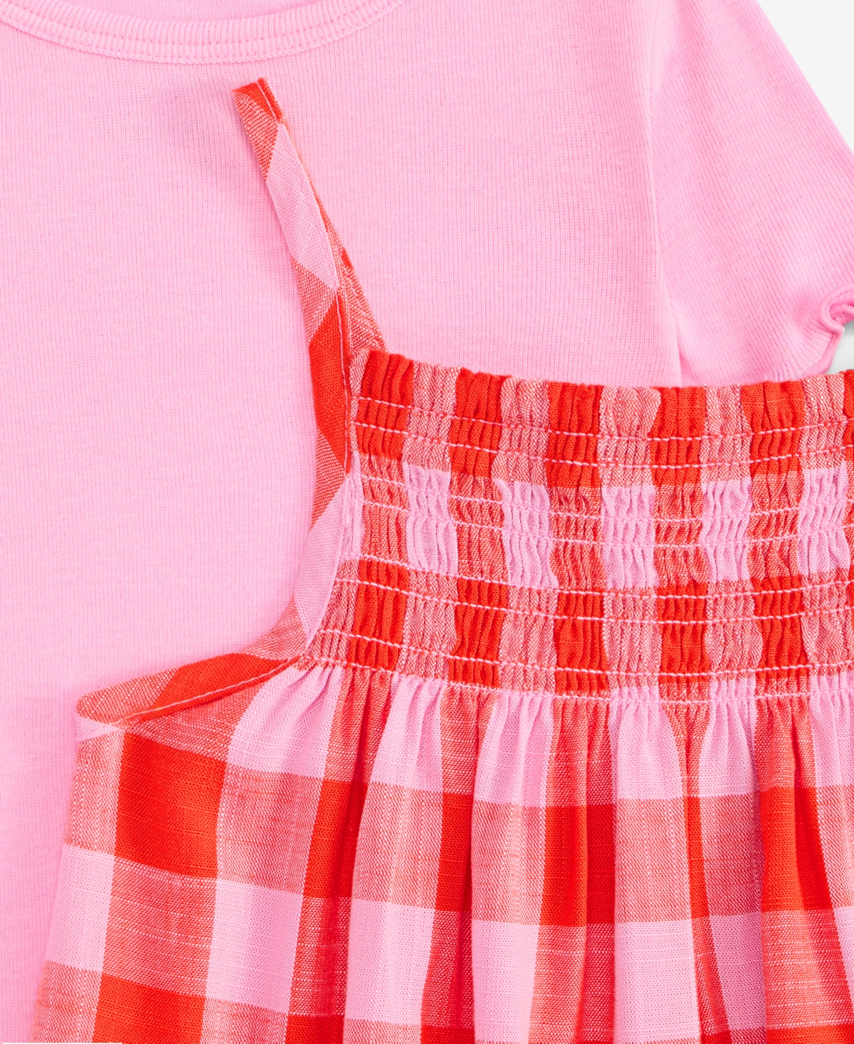 Epic Threads Toddler Girls Top & Gingham-print Dress, 2 Piece Set, Exclusively At Macy's In Mandarin R