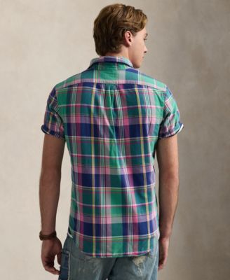 Men's Classic-Fit Yarn-Dyed Plaid Cotton Oxford Button-Down Shirt