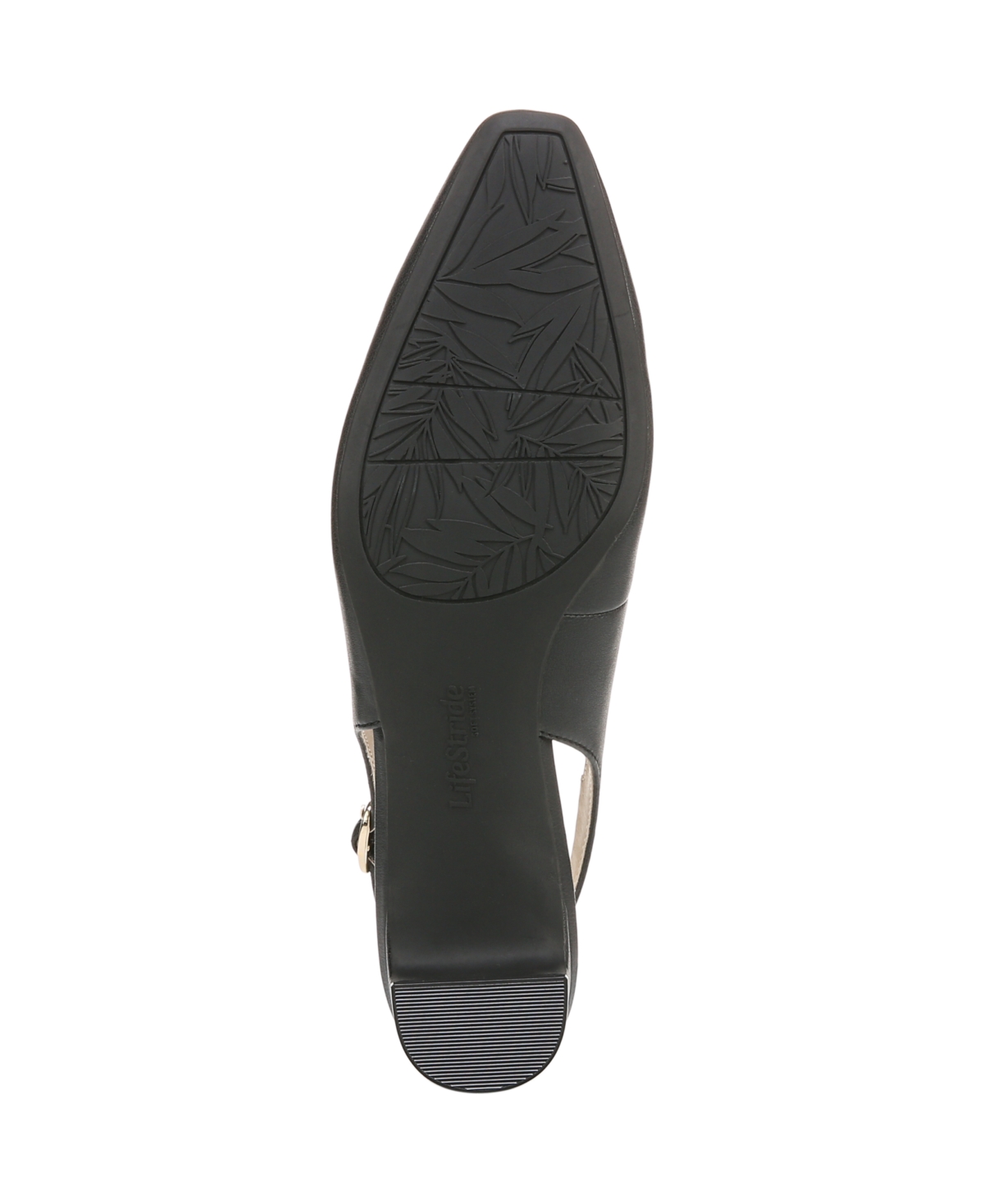 Lifestride Women's Lorena Pointed Toe Slingback Pumps In Black Faux Leather