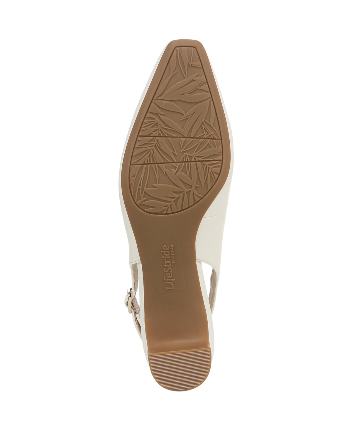 Lifestride Women's Lorena Pointed Toe Slingback Pumps In Bright White Faux Leather