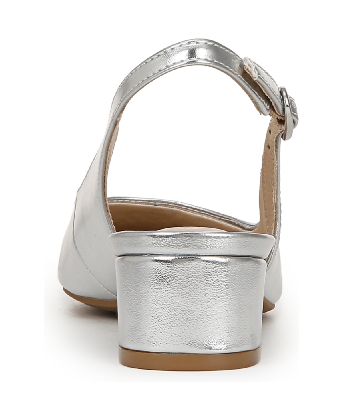 Shop Lifestride Women's Lorena Pointed Toe Slingback Pumps In Silver Faux Leather