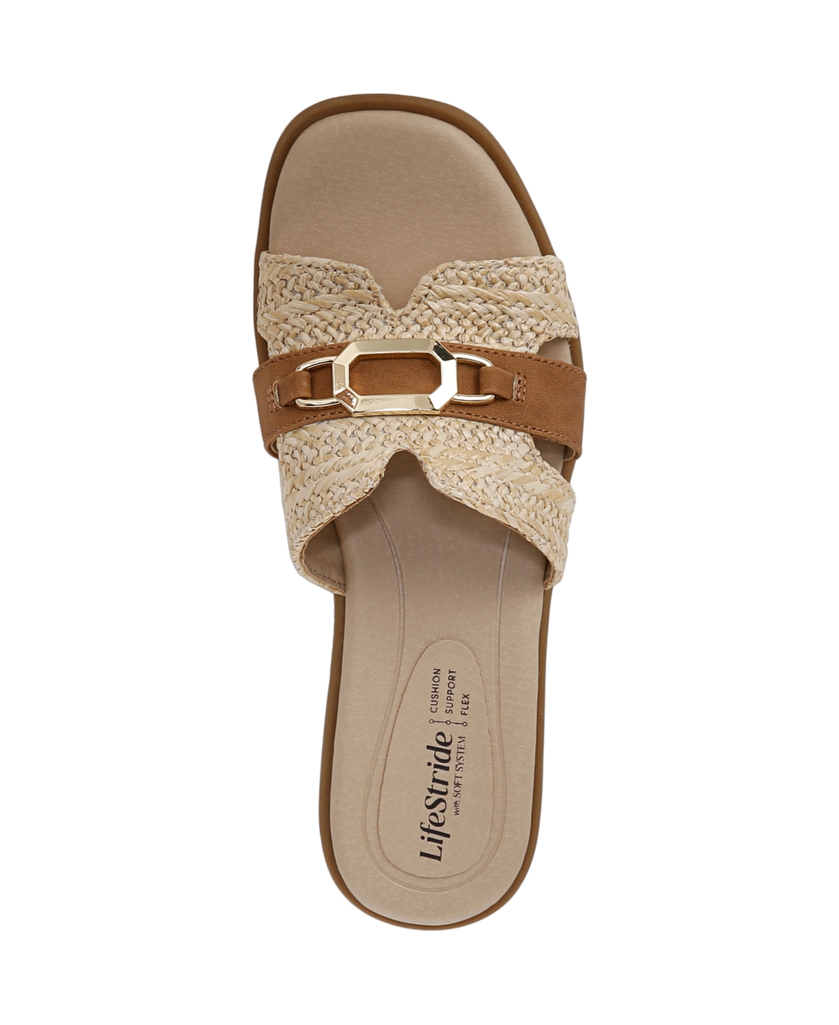 LIFESTRIDE WOMEN'S ROYALTY BIT SQUARE OPEN TOE SLIDE SANDALS 