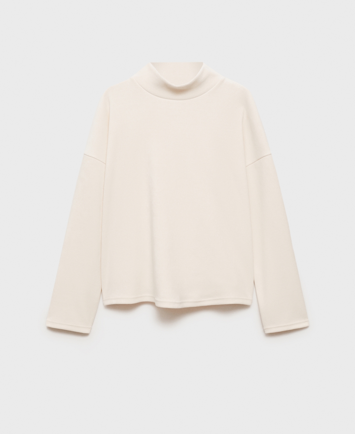Mango Perkins Funnel Neck Sweatshirt In Ecru