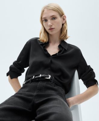 Women's Satin Finish Flowy Shirt