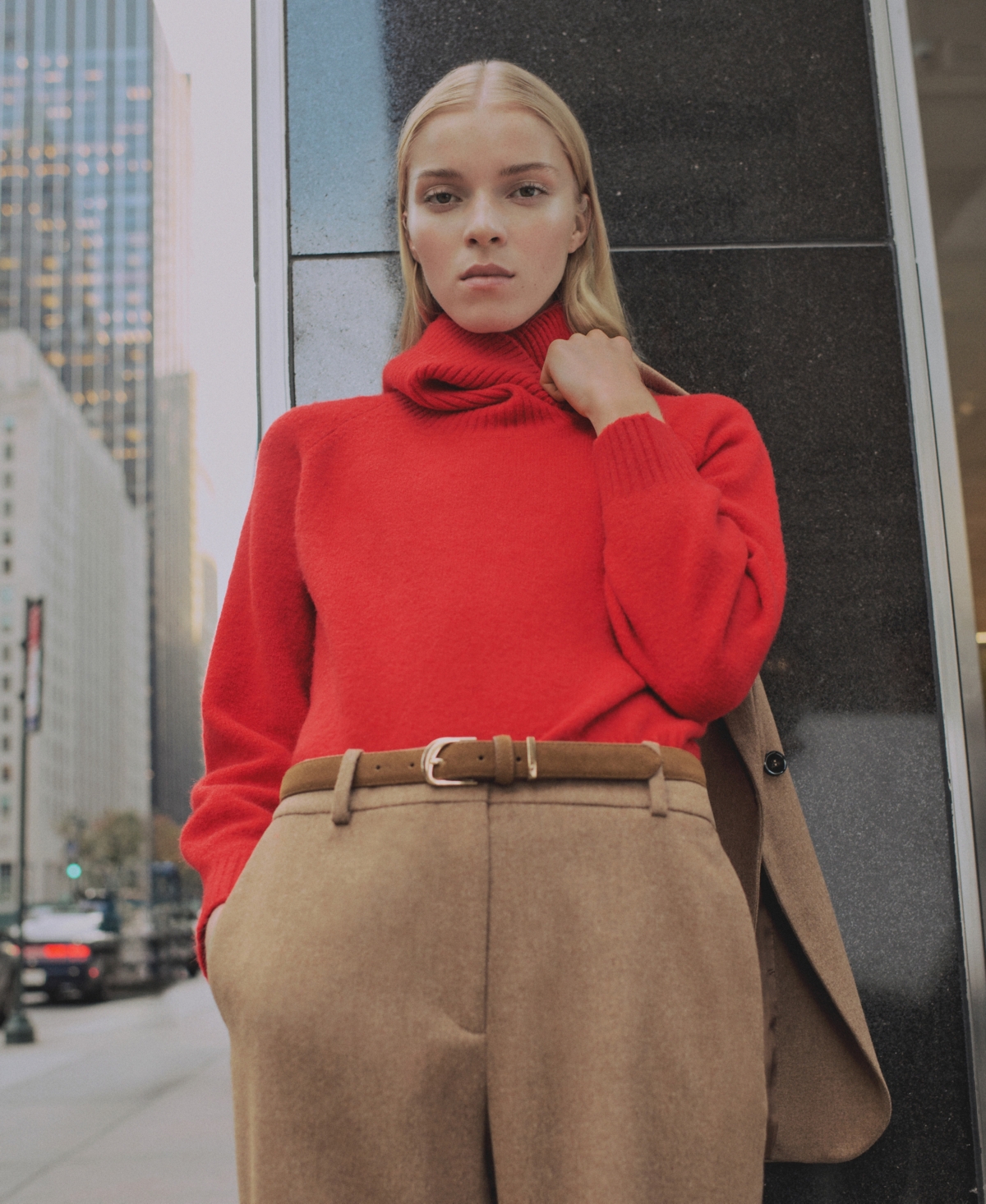 MANGO WOMEN'S TURTLENECK KNITTED SWEATER 