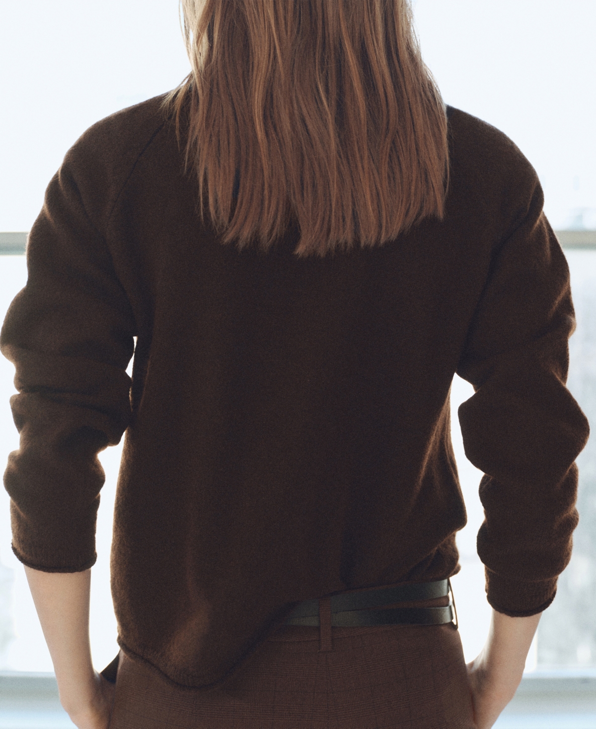 Mango Women's Cotton-linen Round Neck Knitted Sweater In Brown