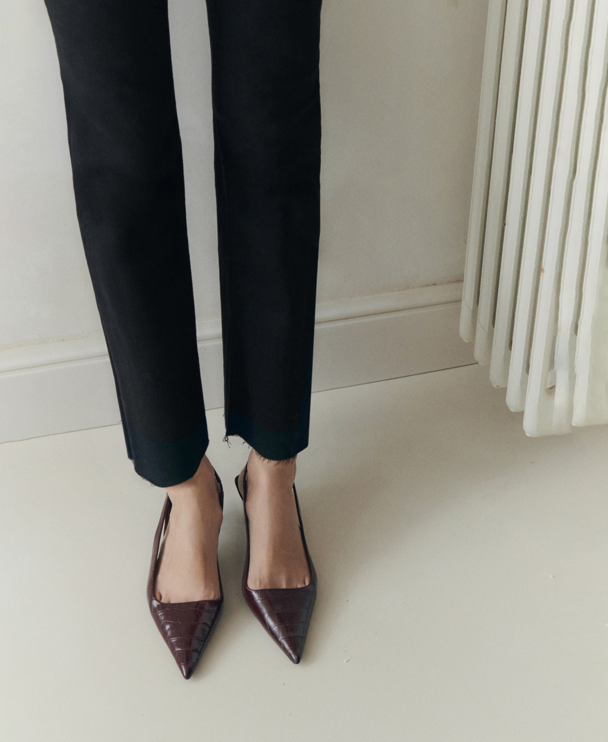 Mango Maternity Flared Cropped Jeans Black Denim In Black Denim