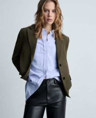 Women's Leather-Effect Straight Pants