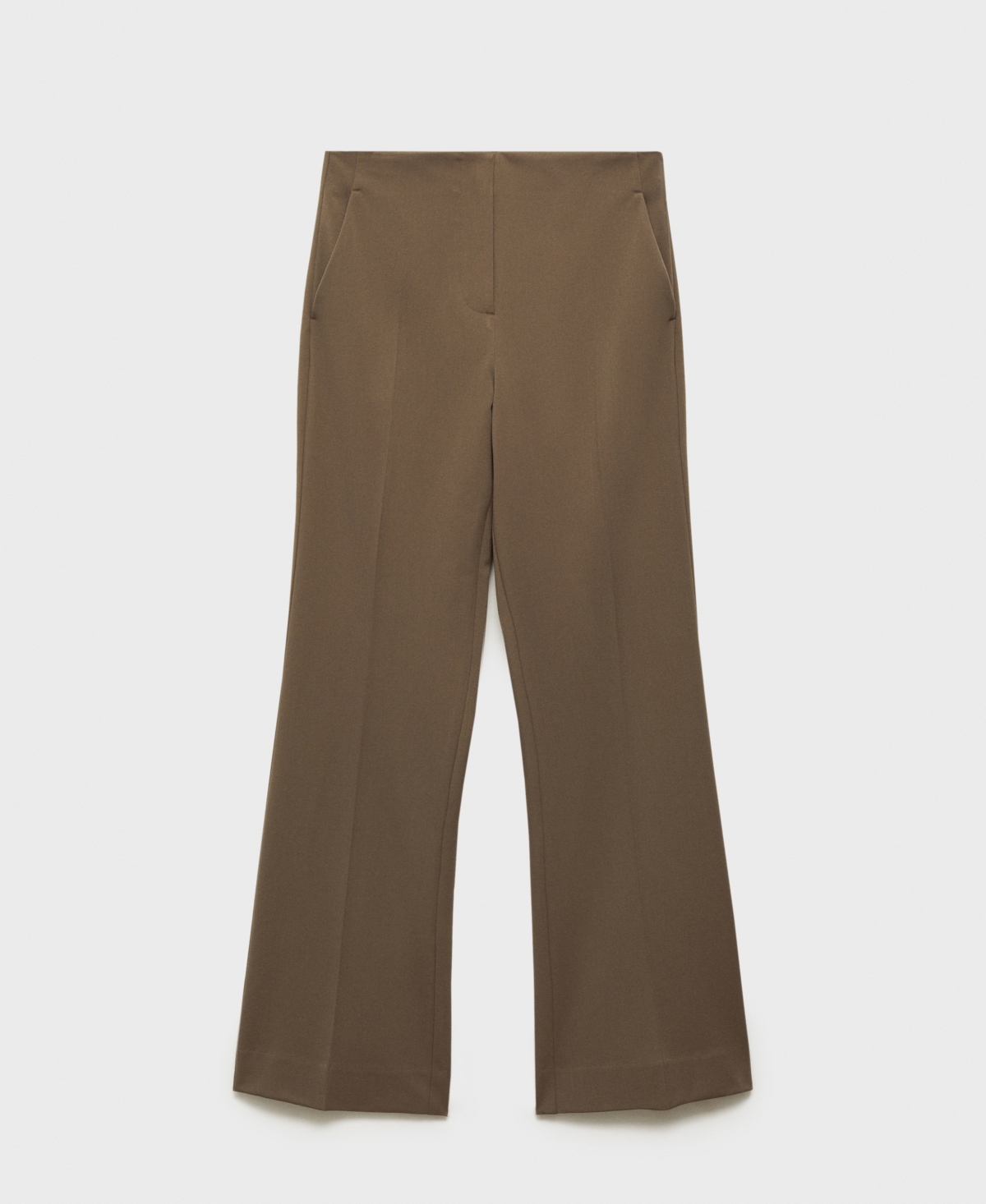Mango Carlos Straight Leg Trousers In Medium Brown