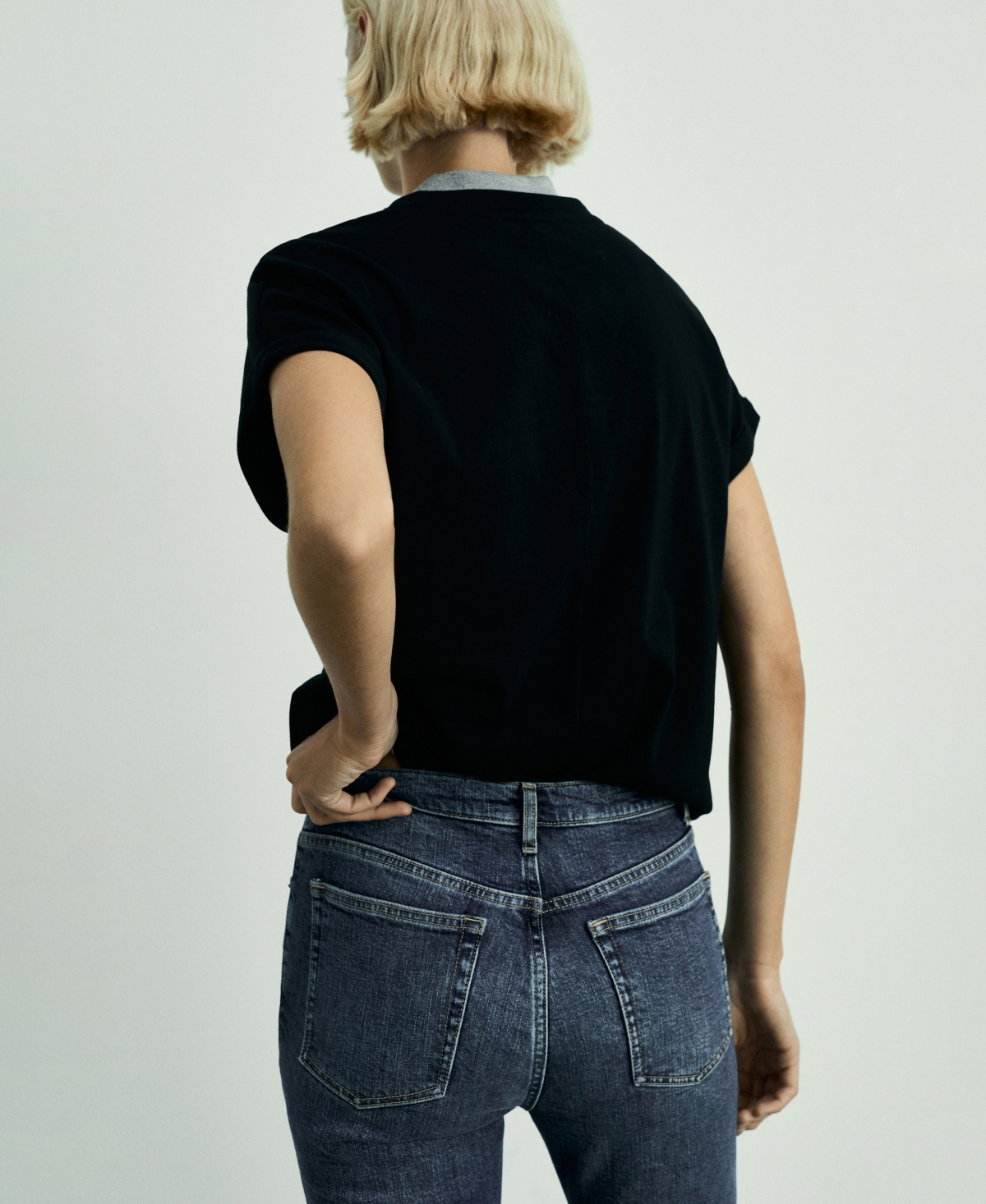 Mango Claudia Slim-fit Cropped Jeans Dark Blue In Dark Blue