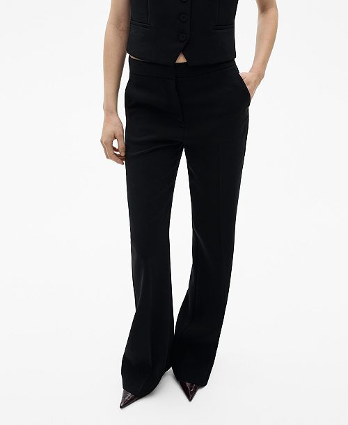 alfani MANGO Women's Wide Leg Suit Pants Women's Fashion Shoes & Accessories