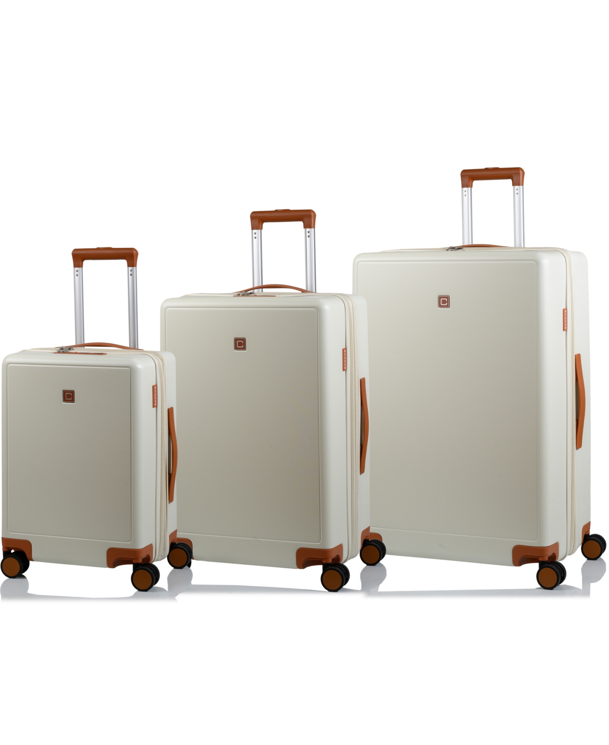 Champs 3-piece Vintage Muse Collection Hardside Luggage Set In Ivorytan