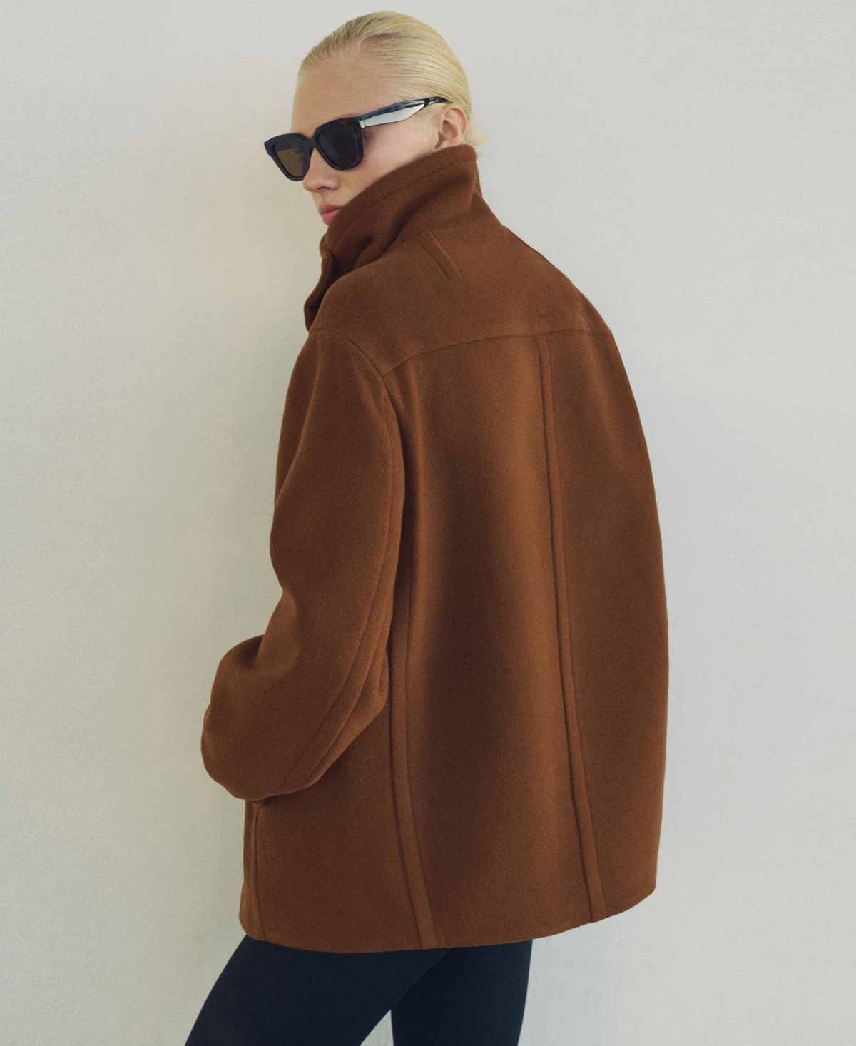 Shop Mango Women's Double-breasted Wool Coat In Brown