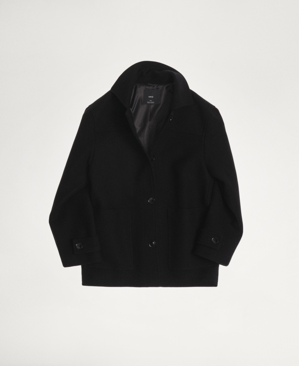 Mango Women's Patch Pockets Wool Coat In Black