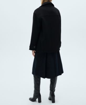 Women's Patch Pockets Wool Coat