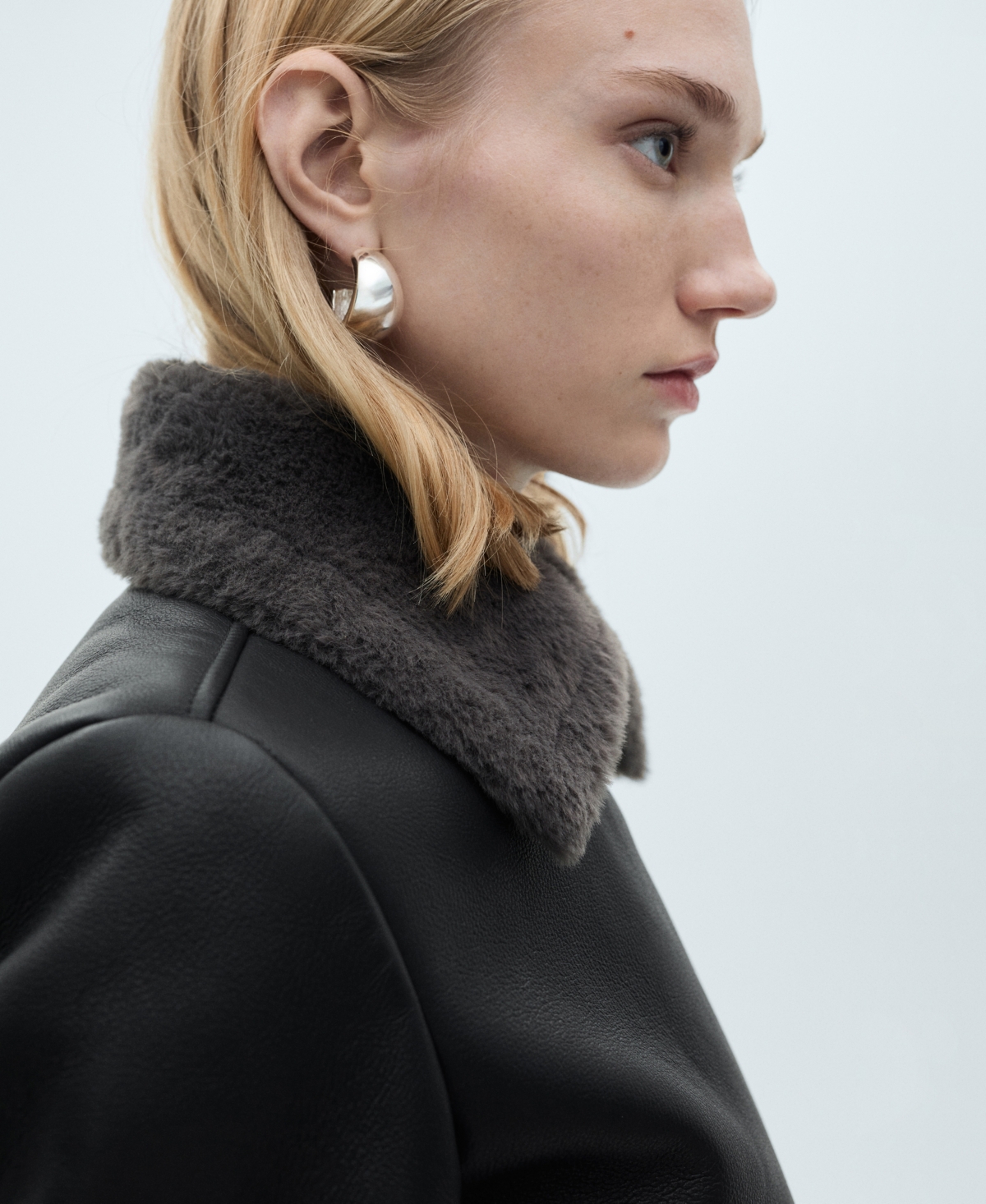 Shop Mango Women's Shearling-effect Lining Jacket In Black