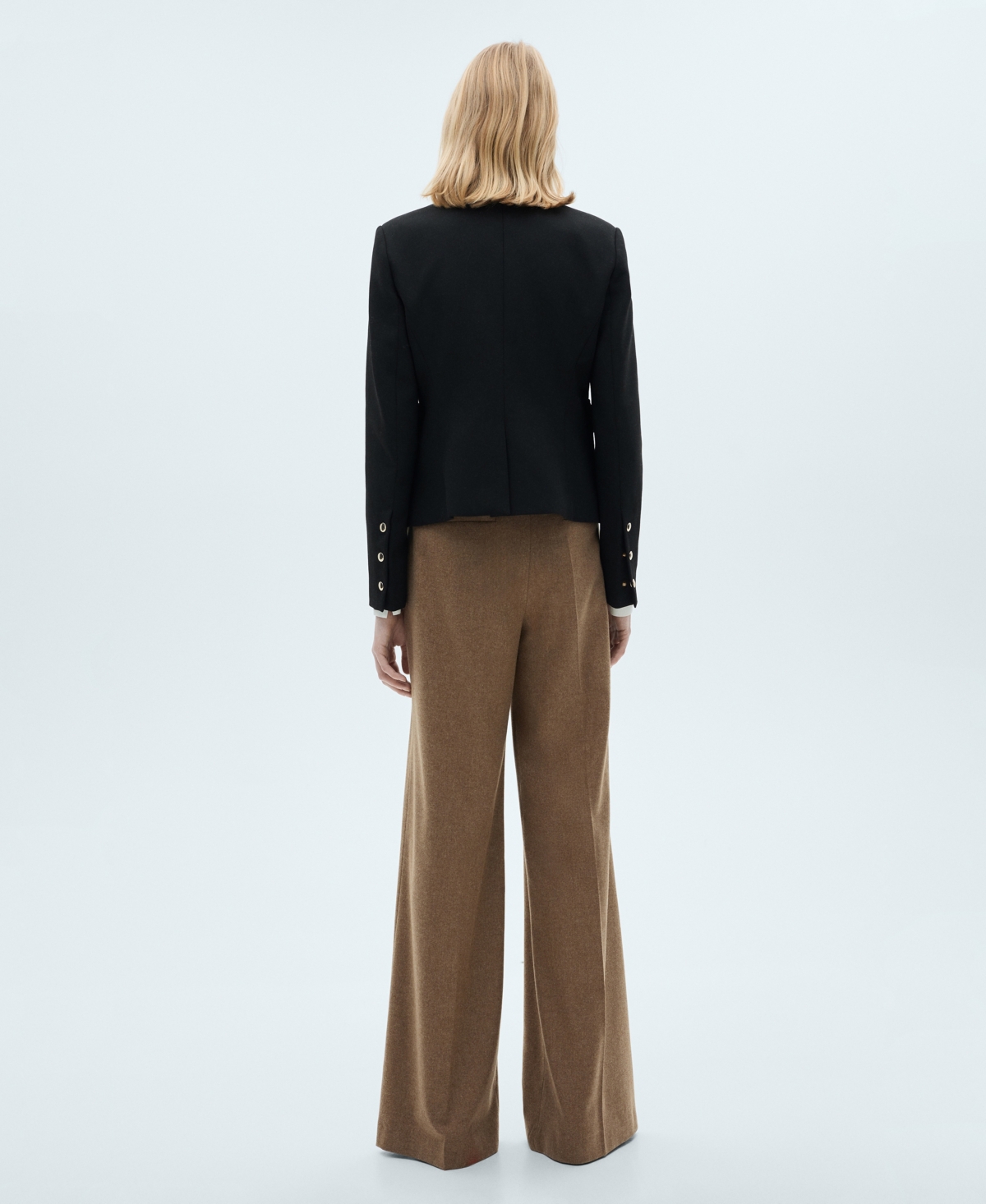 Mango Jacket Pockets With Button Detail Black In Black