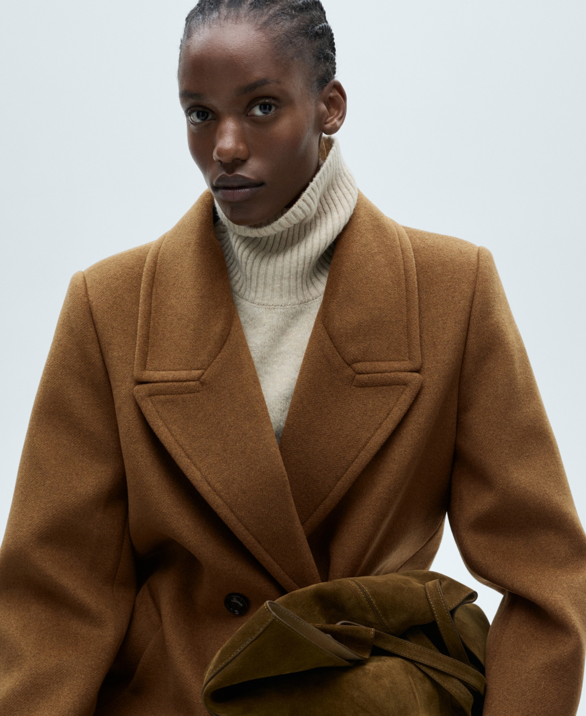 Shop Mango Women's Structured Wool Coat In Ochre