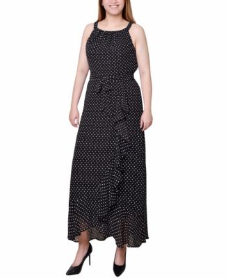 Petite Halter Front Chiffon Maxi Dress