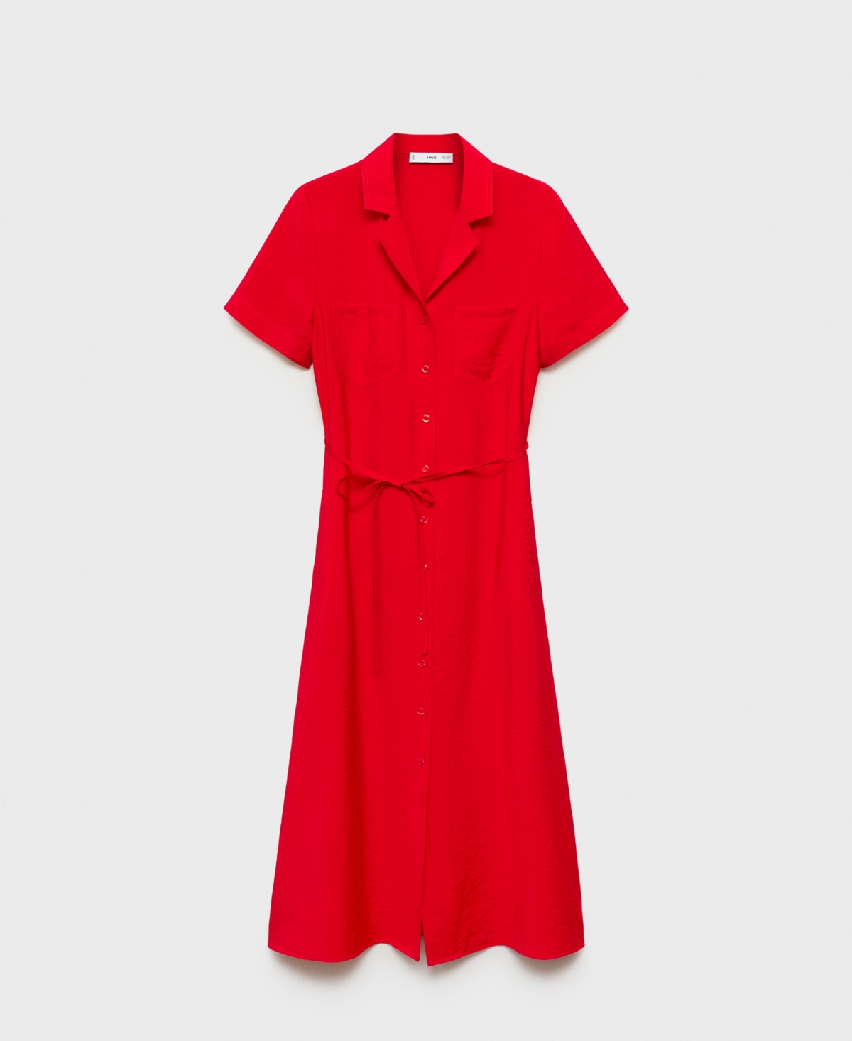 Mango Robe Chemisier Poches Rouge - Femme - L -  In Red