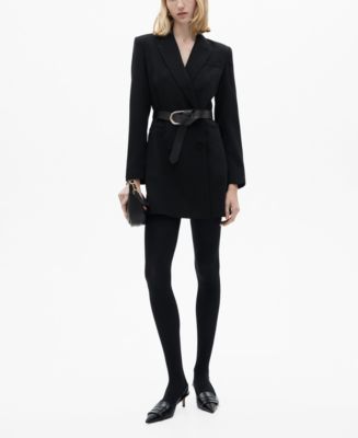 belted blazer dress black Noir Étoile Belted Blazer Dress – Rouxelle