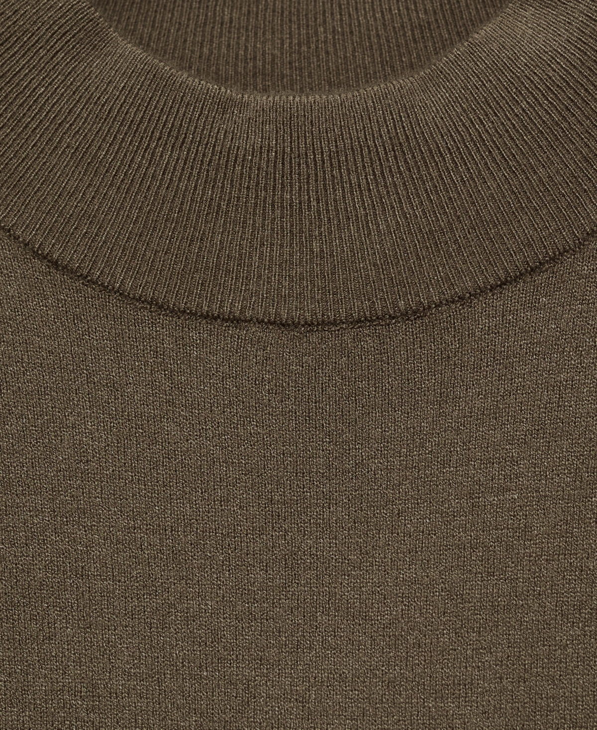 Mango Side Slit Knit Dress Khaki In Khaki