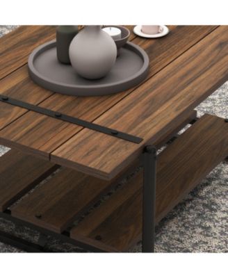 41-Inch 1-Pc Wood and Metal Coffee Table with Storage & Lift Top Feature