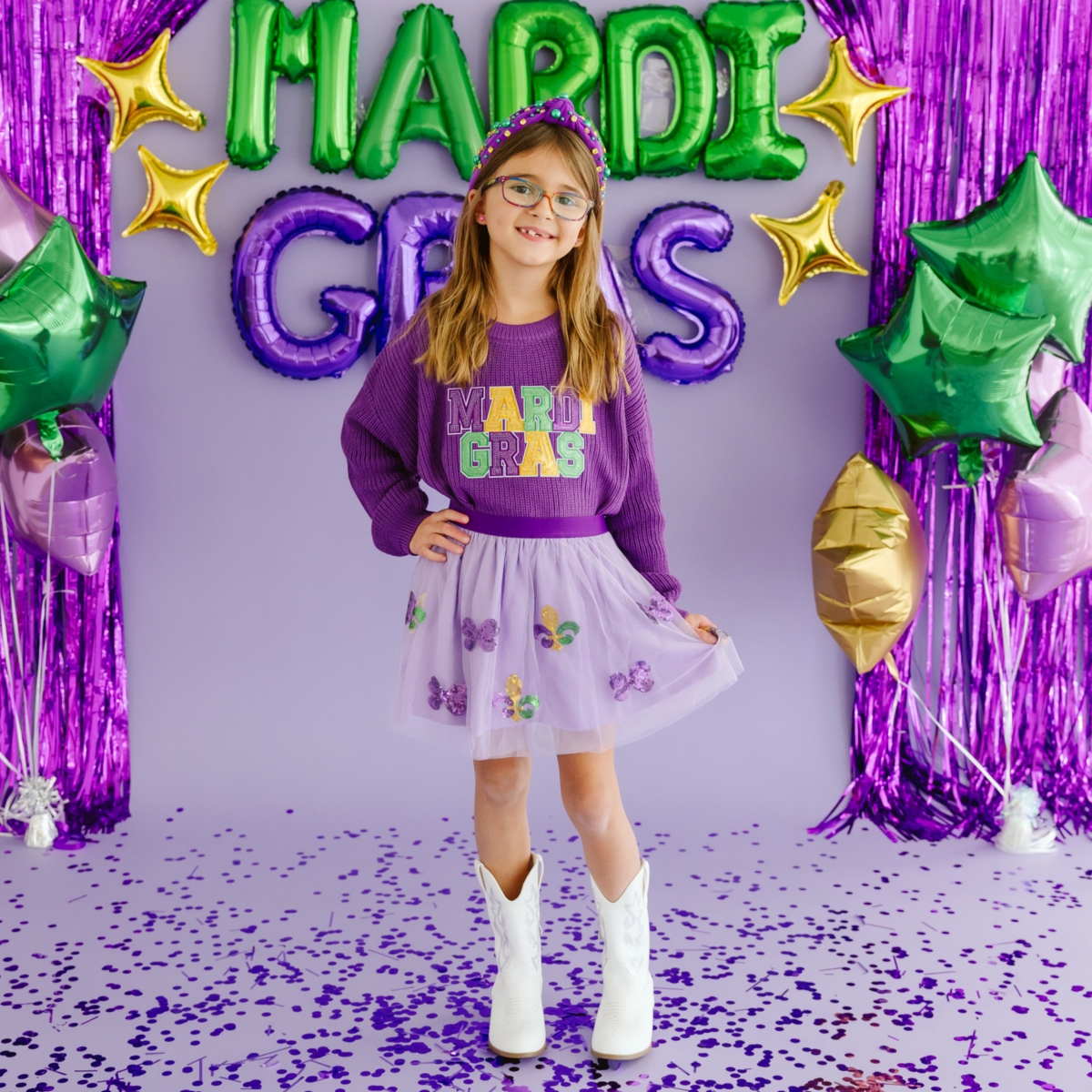 Child Girl's Mardi Gras Gemstone Headband