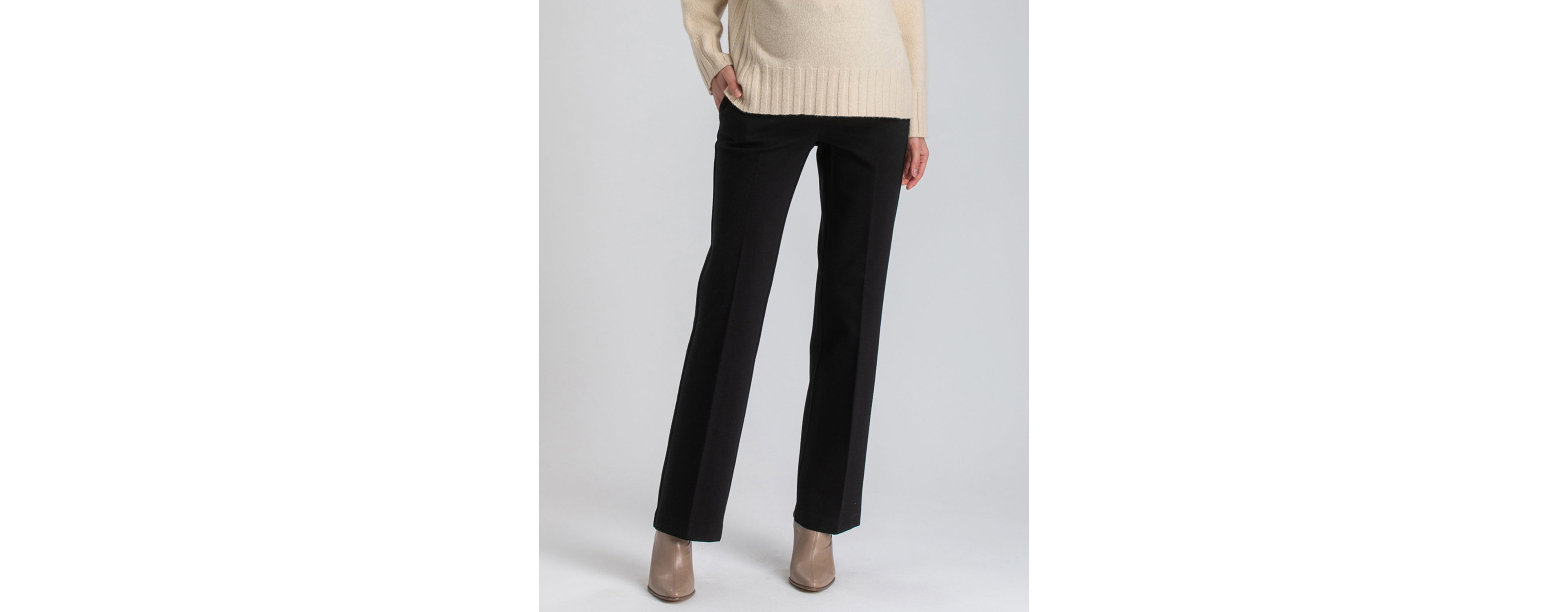 Maternity Adjustable Waistband Straight-Leg Trousers Comfy Leo