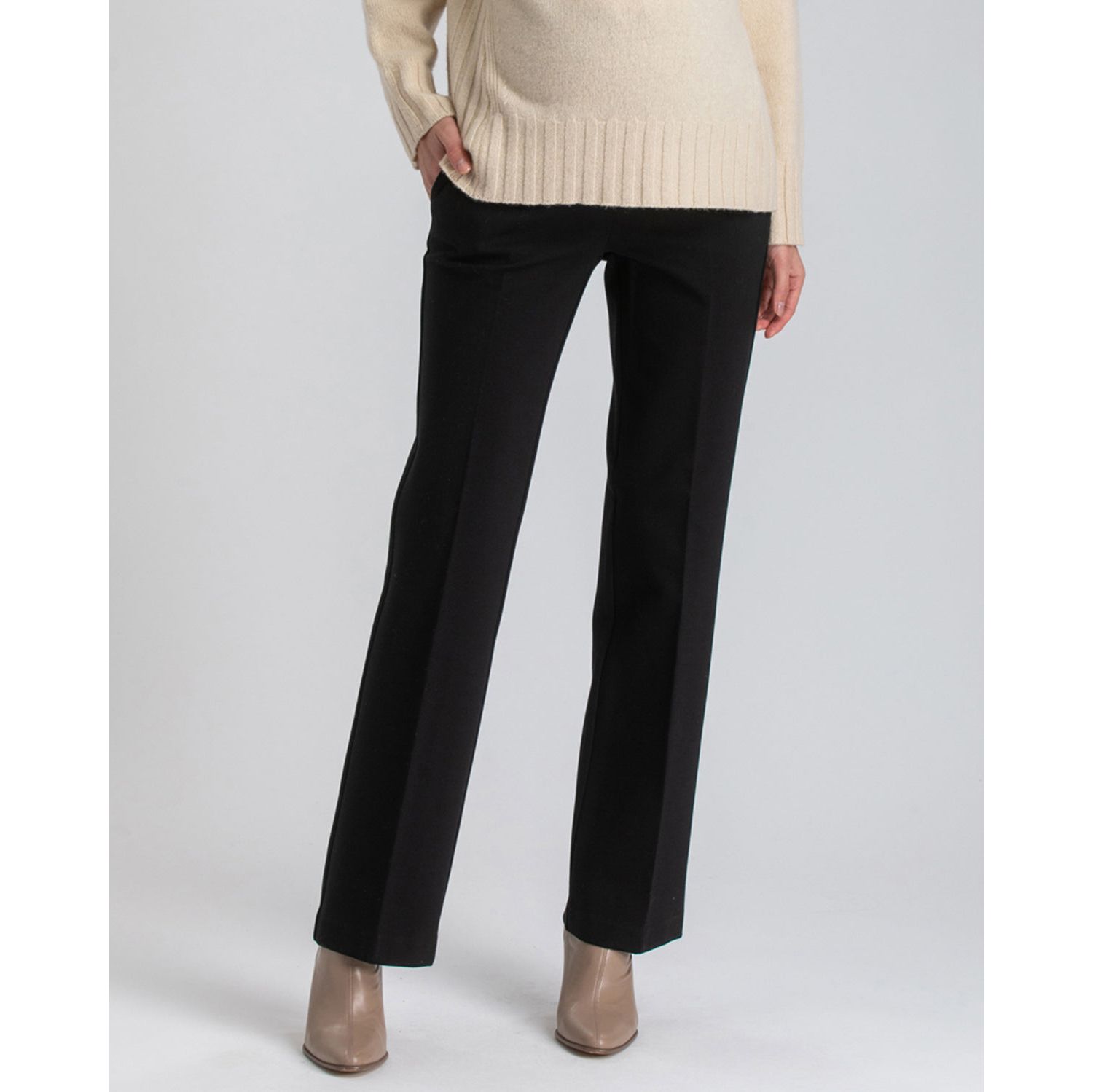 Maternity Adjustable Waistband Straight-Leg Trousers Comfy Leo