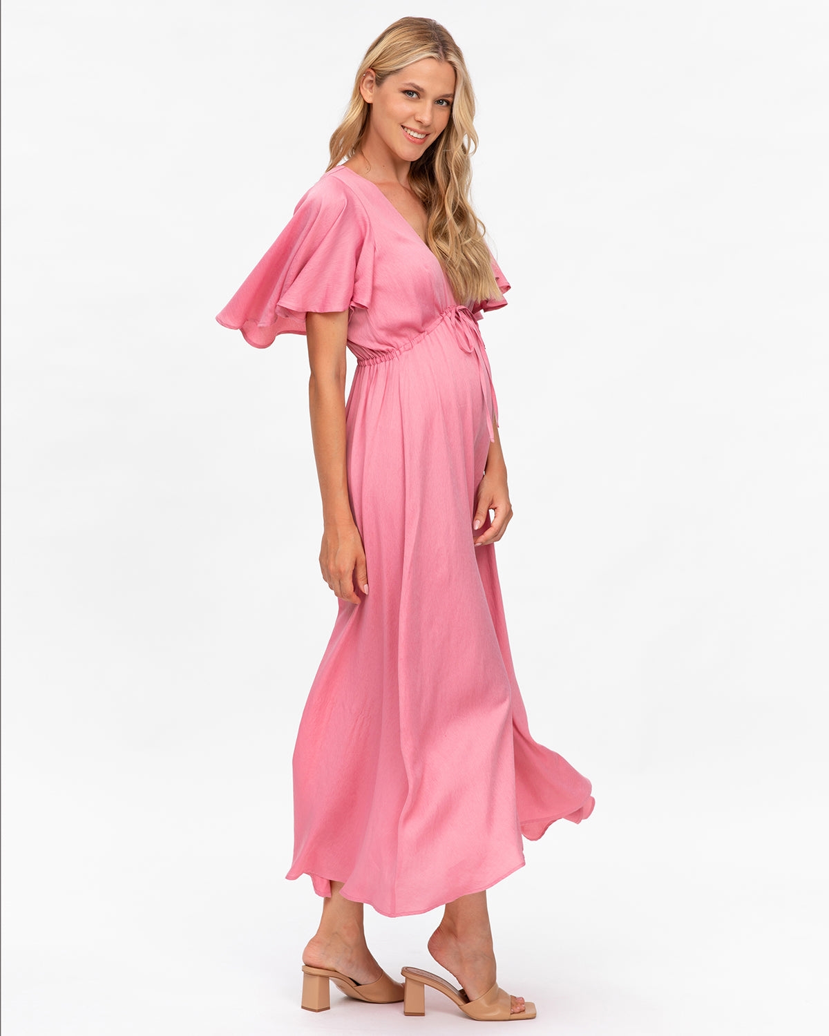 Pietro Brunelli Maternity Maternity Flared Sleeve Maxi V-Neck Valentina Dress