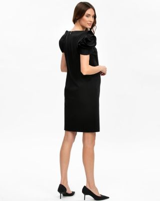 Maternity Sheath Capri Dress with Rose Sleeve Detail