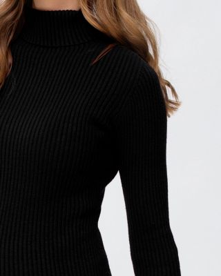 Maternity Long Sleeve Body-Con Celeste Dress with Turtleneck