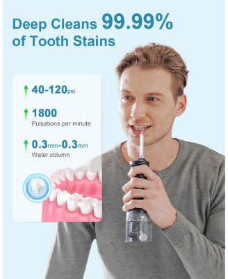 Water Flossers for Teeth Cleaning Upgraded 300ml (Black)
