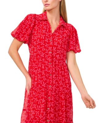 chinese dress ladies Short Sleeve A-LINE Dress with Bow at Amazon Women's Clothing store