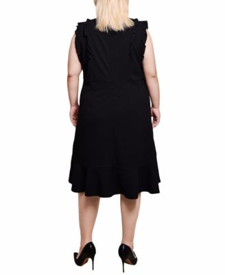 Plus Size Flutter Sleeve Scuba Dress