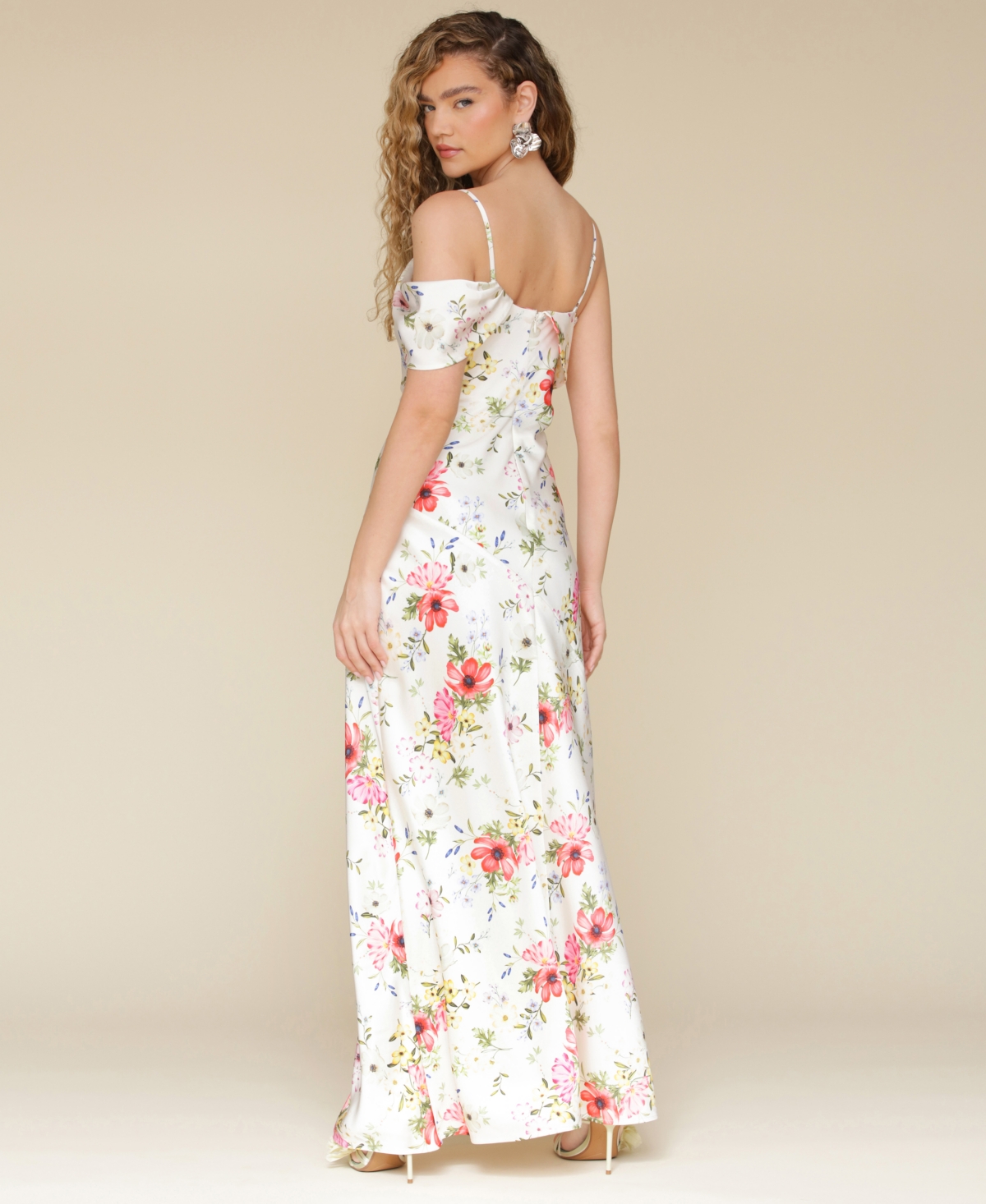 Avec Les Filles Women's Floral-Print Single-Sleeve Dress