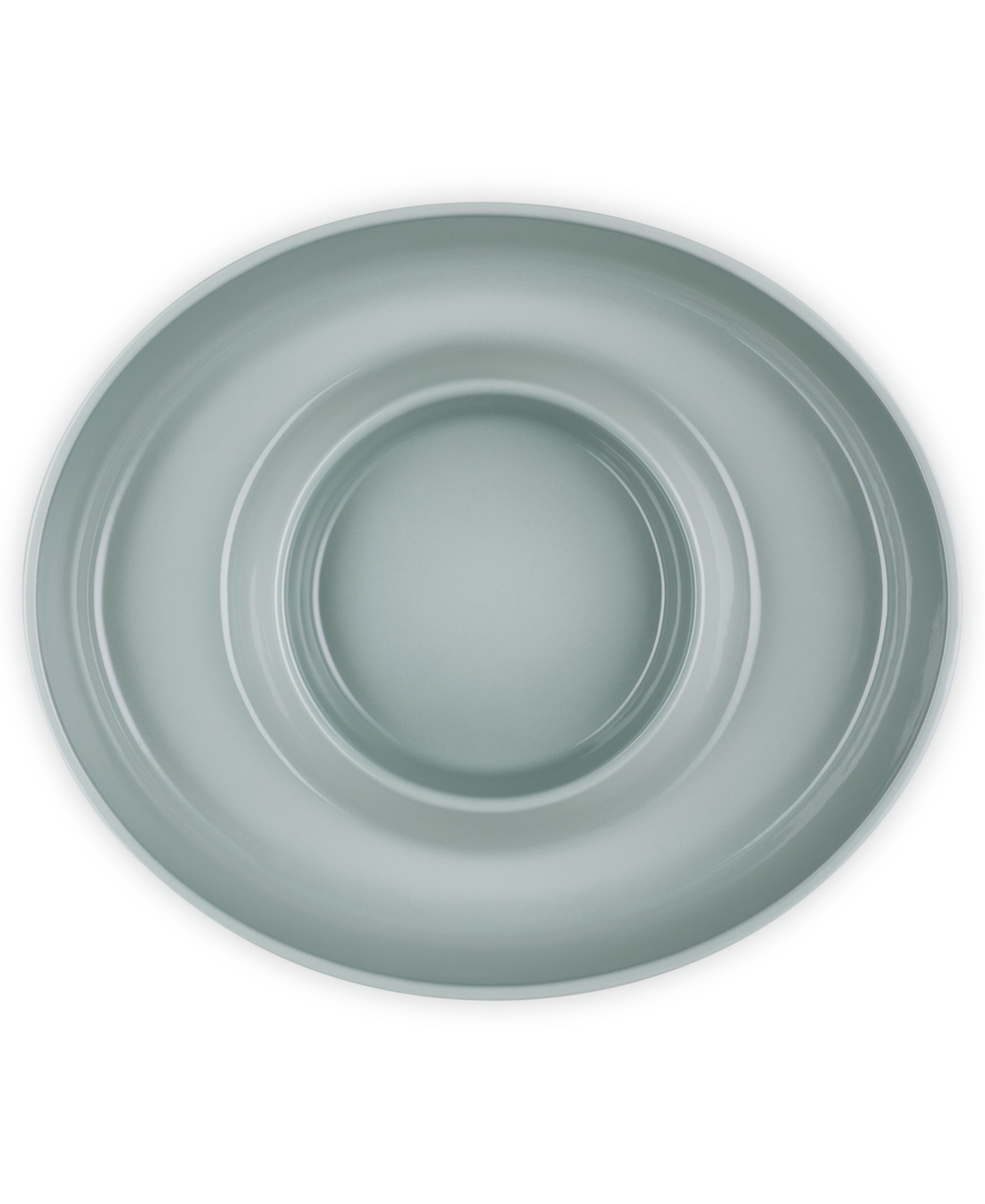 Le Creuset Stoneware Oval 13" Chip And Dip Platter In Sea Salt