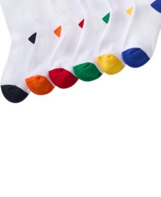 Little & Big Boys Performance Polo Logo Cushioned Crew Socks, 6-Pack 