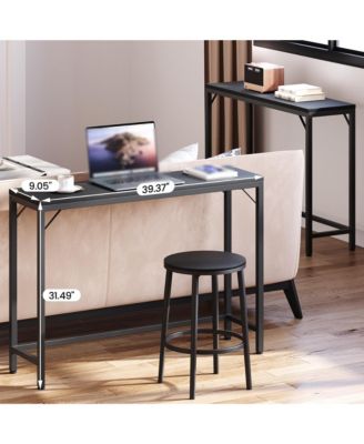 Farmhouse Console Tables with Power Outlet, 39.4" Entryway Table with Adjustable Feet, Behind Couch Table for Living Room, Entryway, Foyer