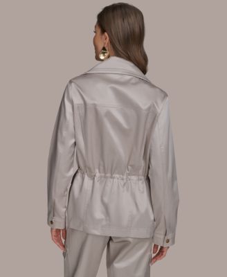Women's Zip-Front Satin Utility Jacket