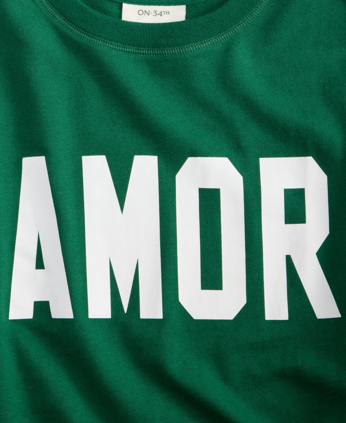 On 34th Women's Amor Graphic Sweatshirt, Exclusively At Macy's In Green Sea